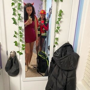 lacey red mini dress